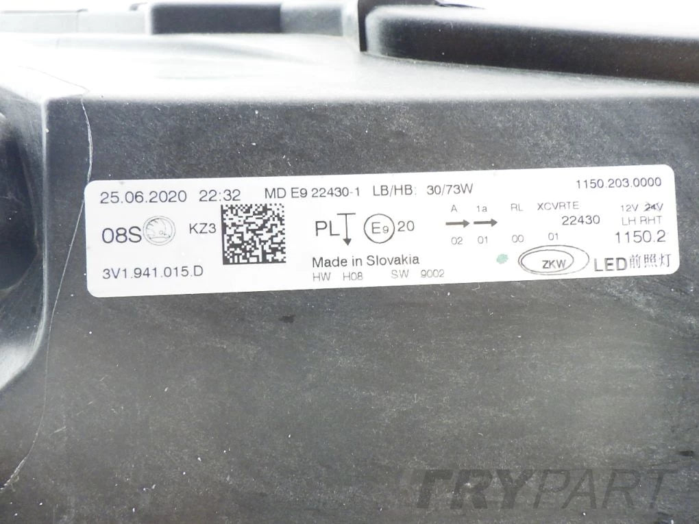 SKODA SUPERB LIFT III 3V0 3V1 FULL LED 19- LEFT LAMP ASSEMBLY