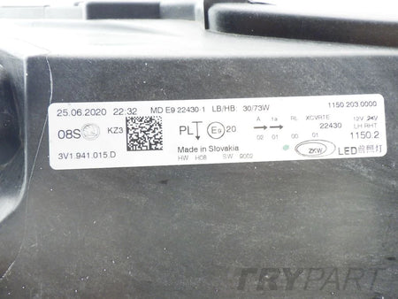 SKODA SUPERB LIFT III 3V0 3V1 FULL LED 19- LEFT LAMP ASSEMBLY