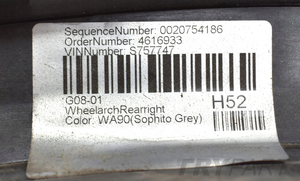 BMW IX3 G08 M PACKAGE RIGHT REAR FENDER TRIM ORIGINAL