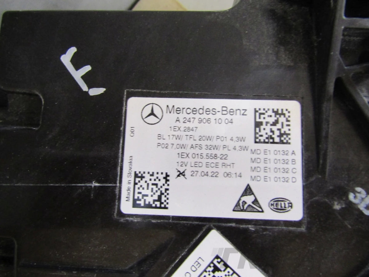 MERCEDES B CLASS W247 LED HEADLIGHT LIFT PERFORMANCE RH RIGHT 22- A247906