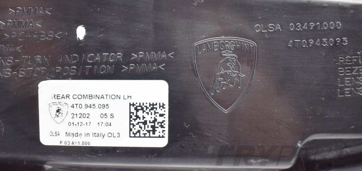 LAMBORGHINI HURACAN LEFT REAR TAIL LIGHT 4T0945095