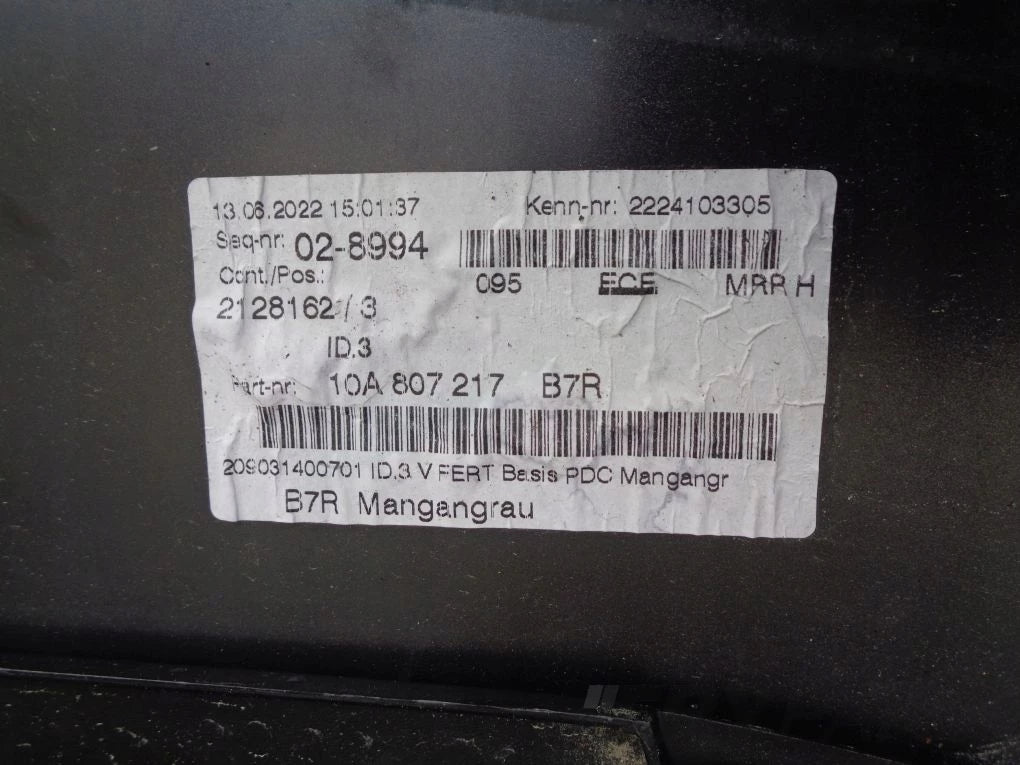 VW ID.3 ID3 10A 19- Front Bumper