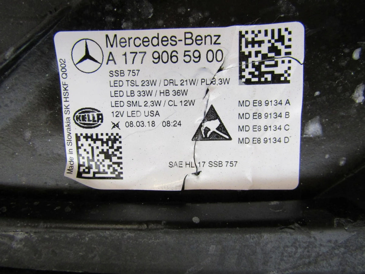 MERCEDES A CLASS W177 FULL LED MULTIBEAM USA 18-22 LH HEADLIGHT