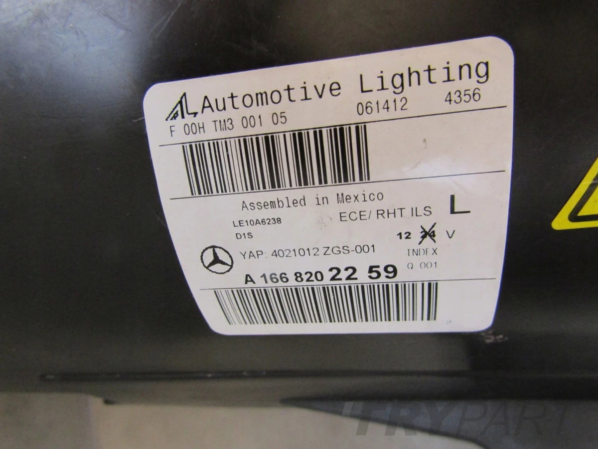 MERCEDES ML W166 XENON HEADLIGHT SWIVELING 11-15 LH LEFT A1668202259