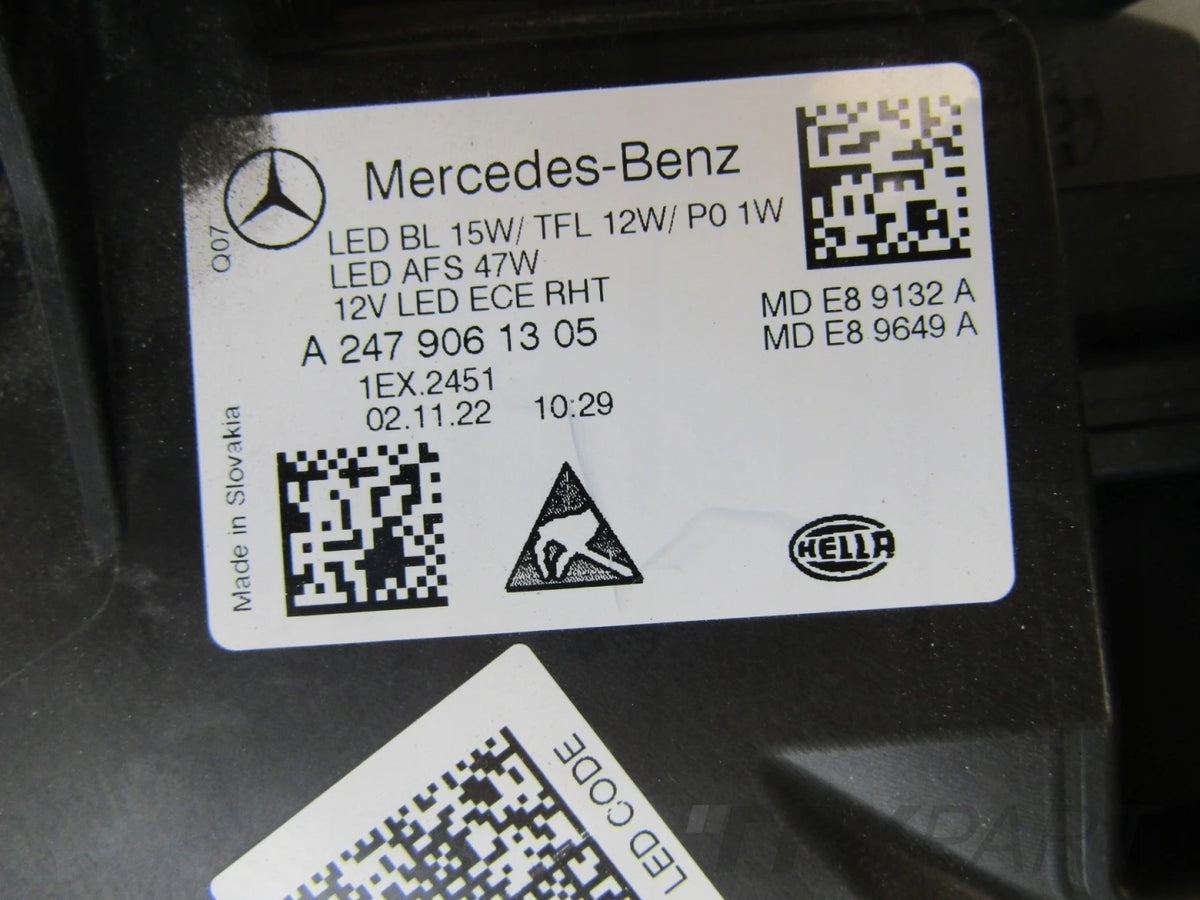 MERCEDES B CLASS 247 W247 LED PERFORMANCE 18-22 LH LEFT HEADLIGHT A247906