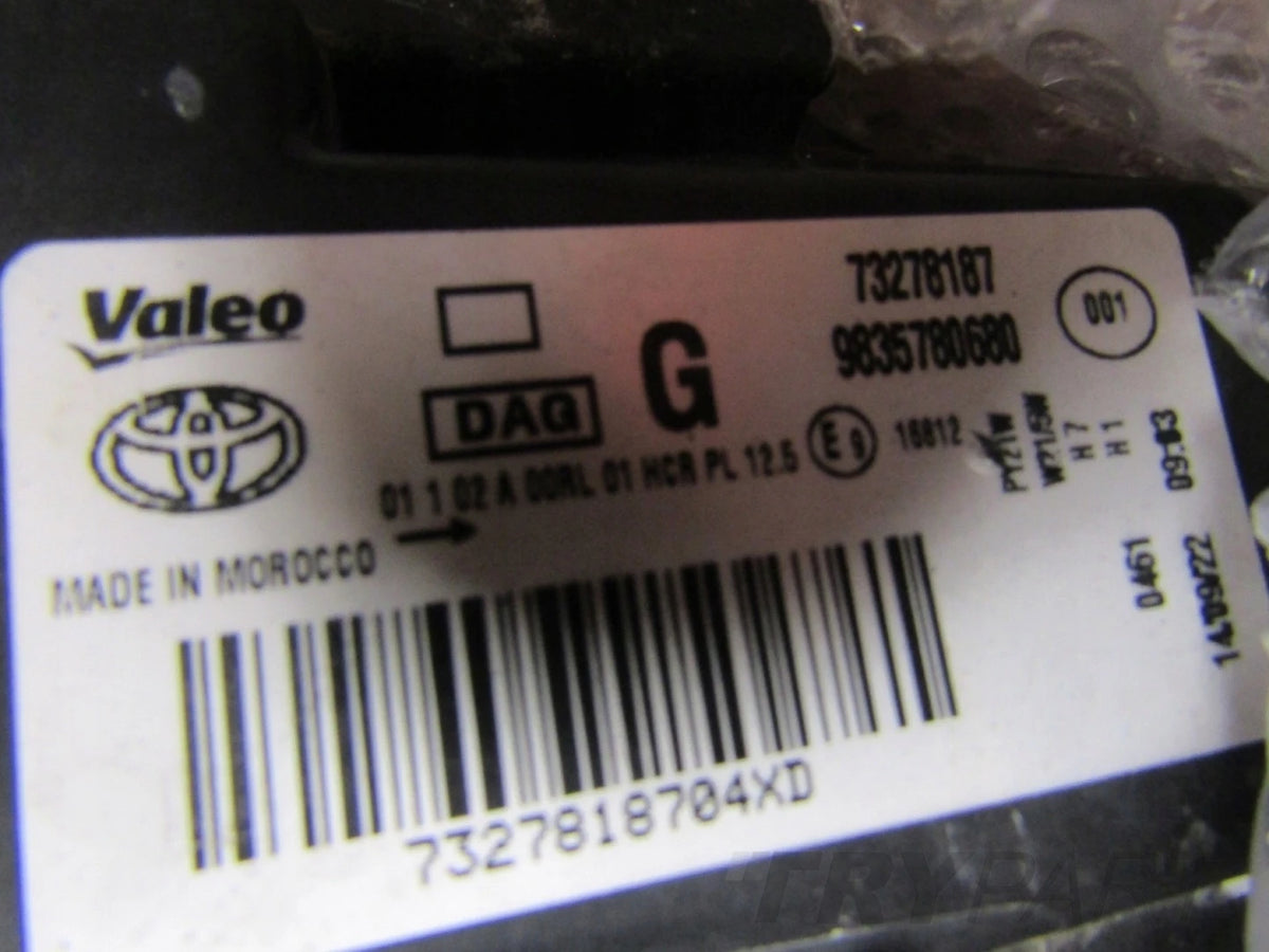 TOYOTA PROACE CITY HEADLIGHT STANDARD LH LEFT 19- 9835780680