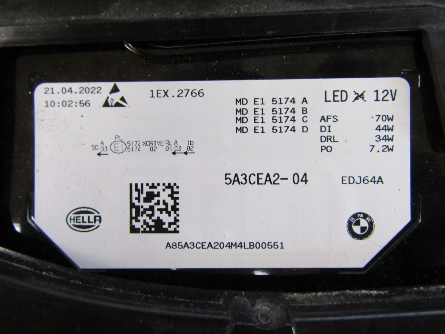 BMW IX I20 LASER 21- RH 5A3CEA2 Headlight