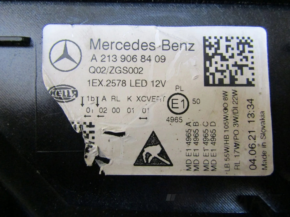 MERCEDES W213 LIFT MULTIBEAM HEADLIGHT A2139068409 RH RIGHT 20-23