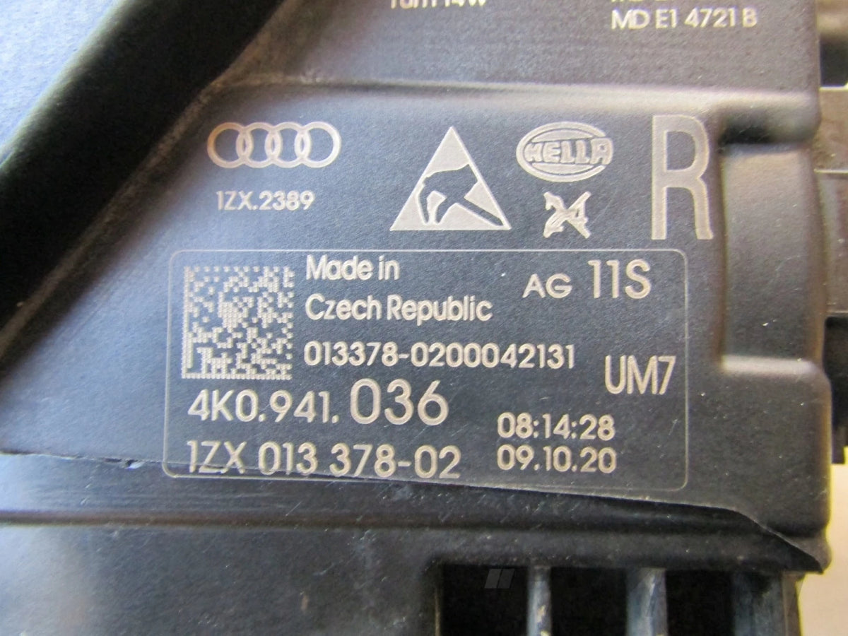 AUDI A6 C8 MATRIX 4K0 18- HEADLIGHT RH RIGHT 4K0941036