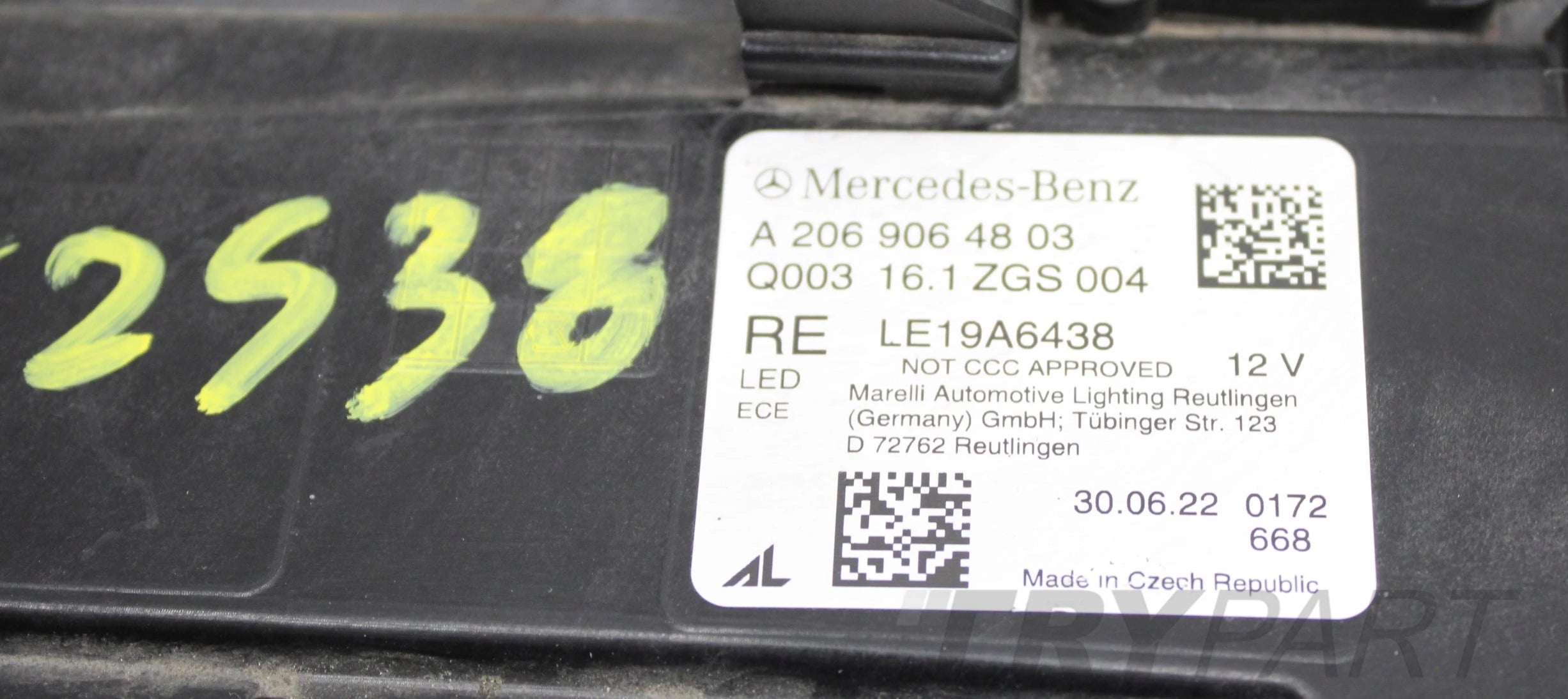 MERCEDES C-CLASS W206 FRONT RIGHT HEADLIGHT DIGITAL EU ORG A2069064803