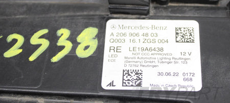 MERCEDES C-CLASS W206 FRONT RIGHT HEADLIGHT DIGITAL EU ORG A2069064803