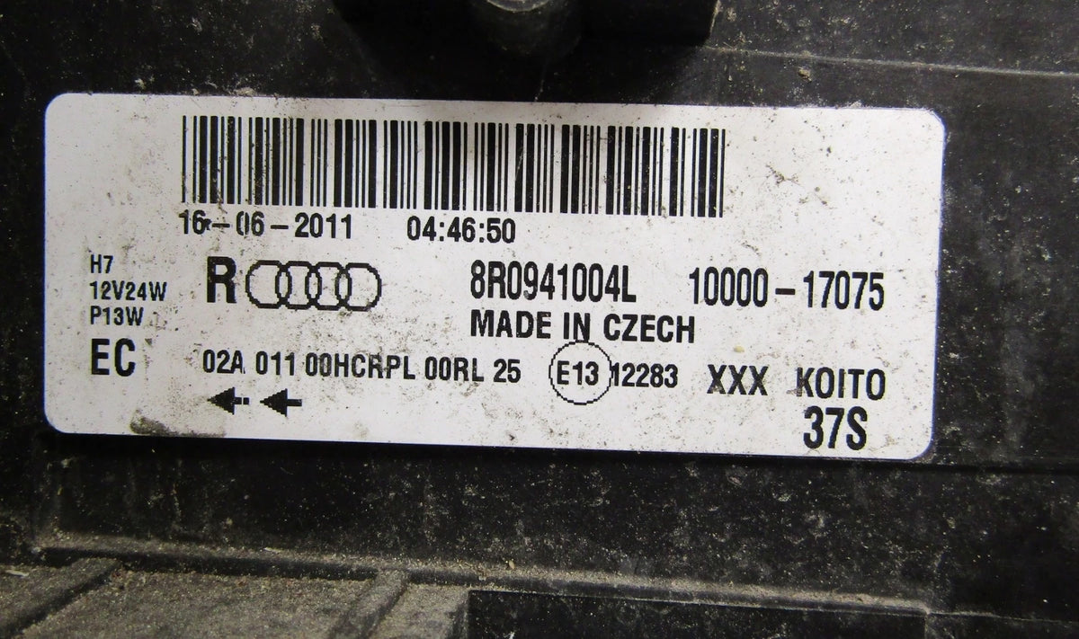 AUDI Q5 8R0 08-12 HEADLIGHT STANDARD RH RIGHT 8R0941004L