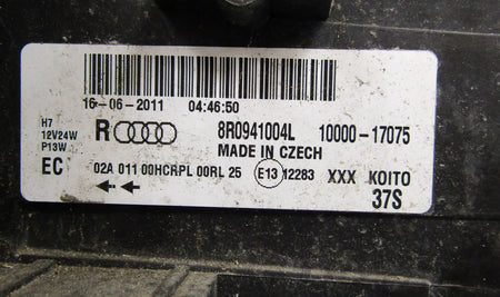 AUDI Q5 8R0 08-12 HEADLIGHT STANDARD RH RIGHT 8R0941004L