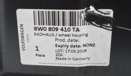 AUDI A4 B9 8W INNER FENDER RIGHT REAR ORIGINAL NEW 8W0809410TA