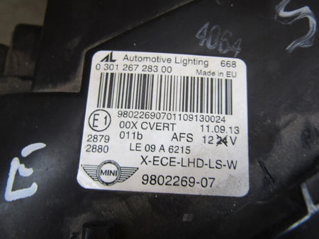 FRONT HEADLIGHT MINI COUNTRYMAN R60 10-17 XENON ACTIVE HEADLIGHT LH LEFT