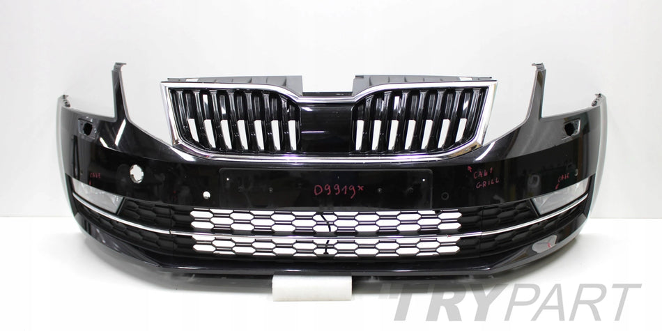 SKODA OCTAVIA III FACELIFT 5E0 FRONT BUMPER ORG + GRILLE + VENTS