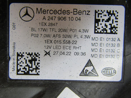 HEADLIGHT MERCEDES B CLASS W247 LED LIFT PERFORMANCE RH 22- A2479061004
