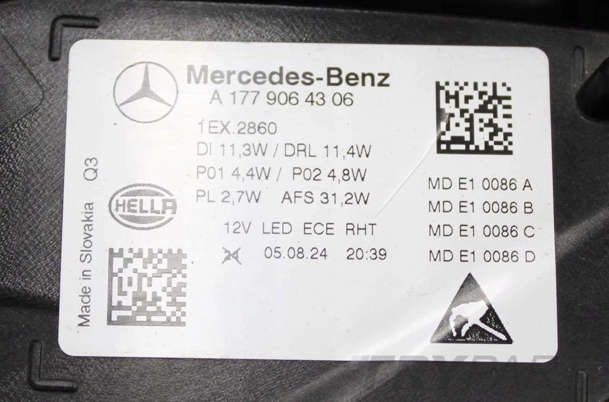 MERCEDES A-CLASS W177 LIFT FRONT LEFT HEADLIGHT EU ORG A1779064306
