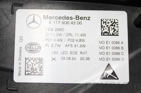 MERCEDES A-CLASS W177 LIFT FRONT LEFT HEADLIGHT EU ORG A1779064306