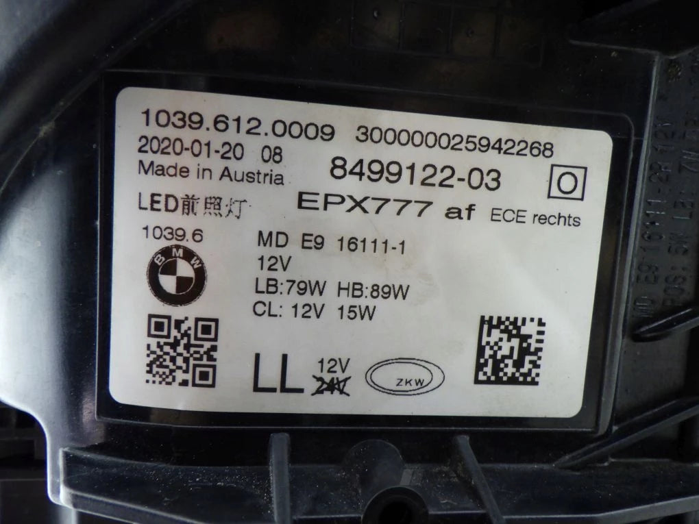 BMW 5 G30 G31 ADAPTIVE FULL LED Headlight Right