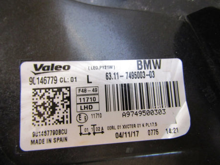 BMW X1 F48 LED Headlight 15-19 LH LEFT 7495003