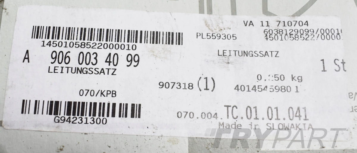 MERCEDES WIRING HARNESS INSTALLATION A9060034099