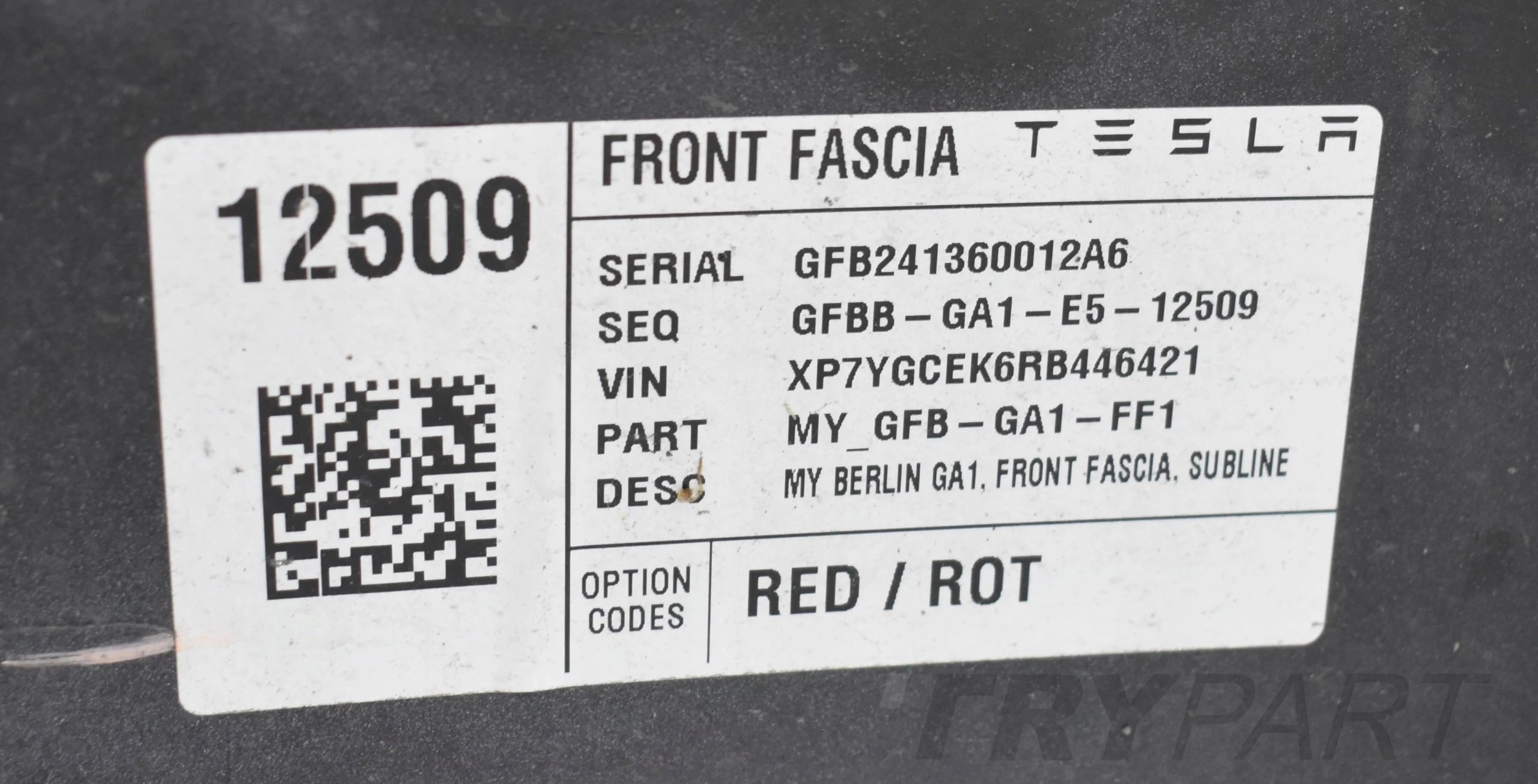 TESLA MODEL Y FRONT BUMPER ORG