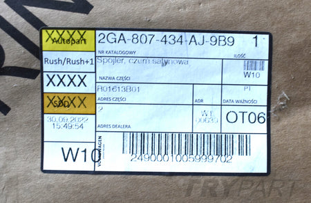 VW T-ROC 2GA REAR BUMPER REAR SPOILER ORG NEW