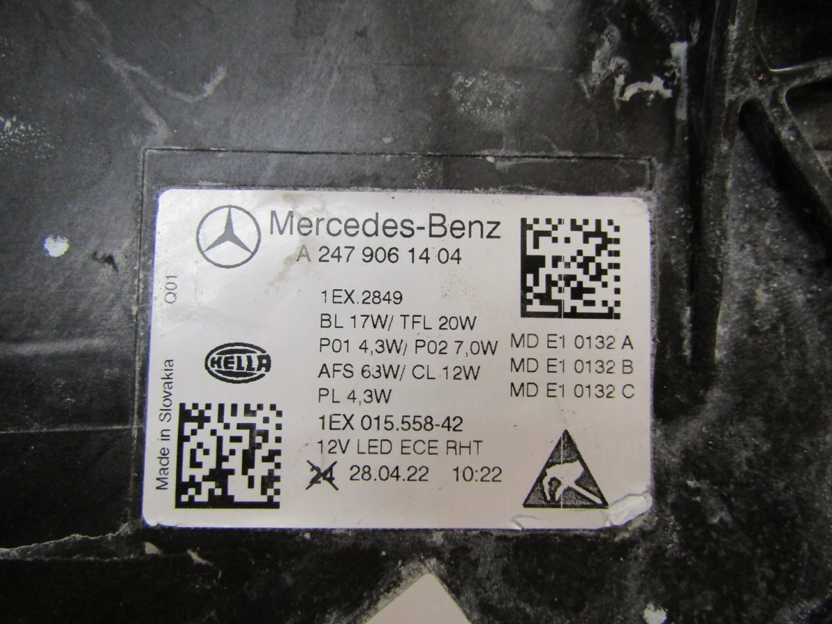 MERCEDES B CLASS W247 LIFT MULTIBEAM 23- HEADLIGHT RH A2479061404
