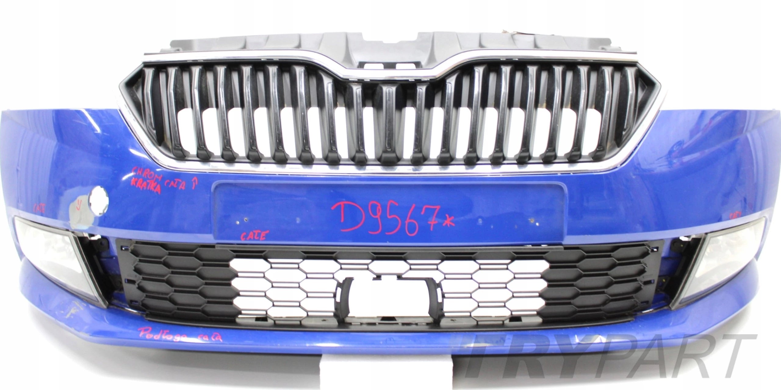 SKODA FABIA III LIFT 6V0 FRONT BUMPER ORG + GRILLES + UNDERTRAY