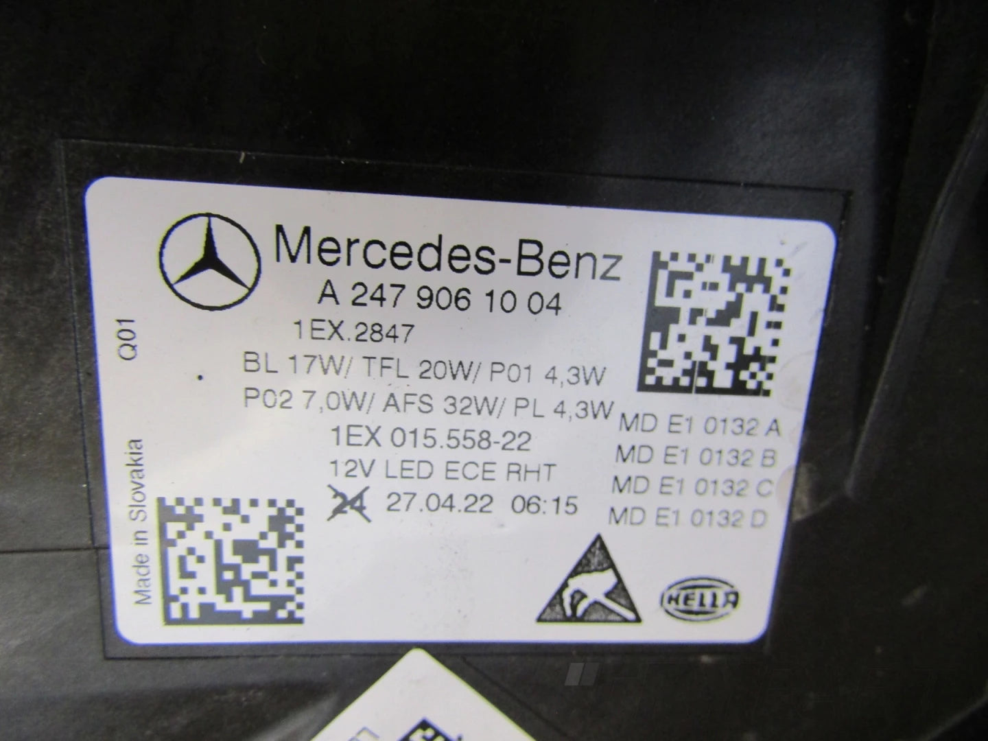HEADLIGHT MERCEDES B CLASS W247 LED LIFT PERFORMANCE RH 22- A2479061004