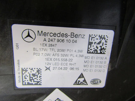 HEADLIGHT MERCEDES B CLASS W247 LED LIFT PERFORMANCE RH 22- A2479061004