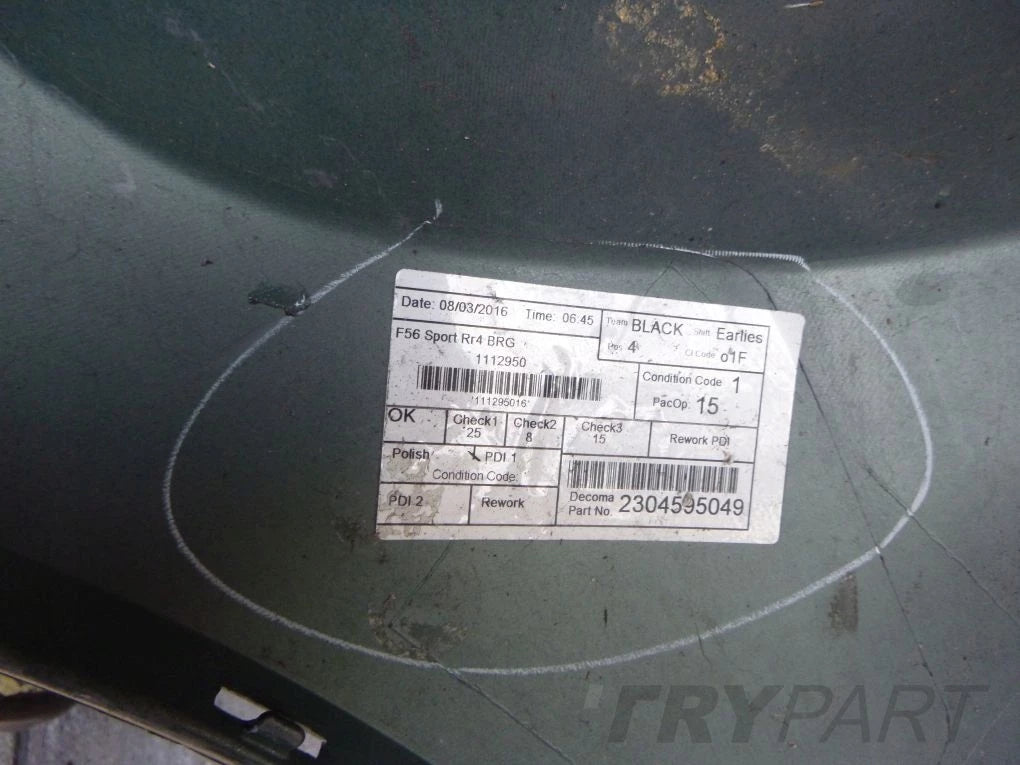 MINI COOPER S 14- F56 Rear Bumper
