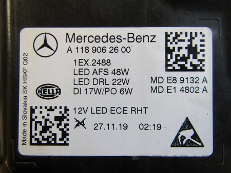 Front Headlight Mercedes CLA W118 Full LED High Performance RH RIGHT 19-23 A118