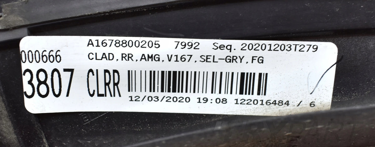 MERCEDES GLE W167 AMG REAR FENDER MOULDING RIGHT REAR ORG