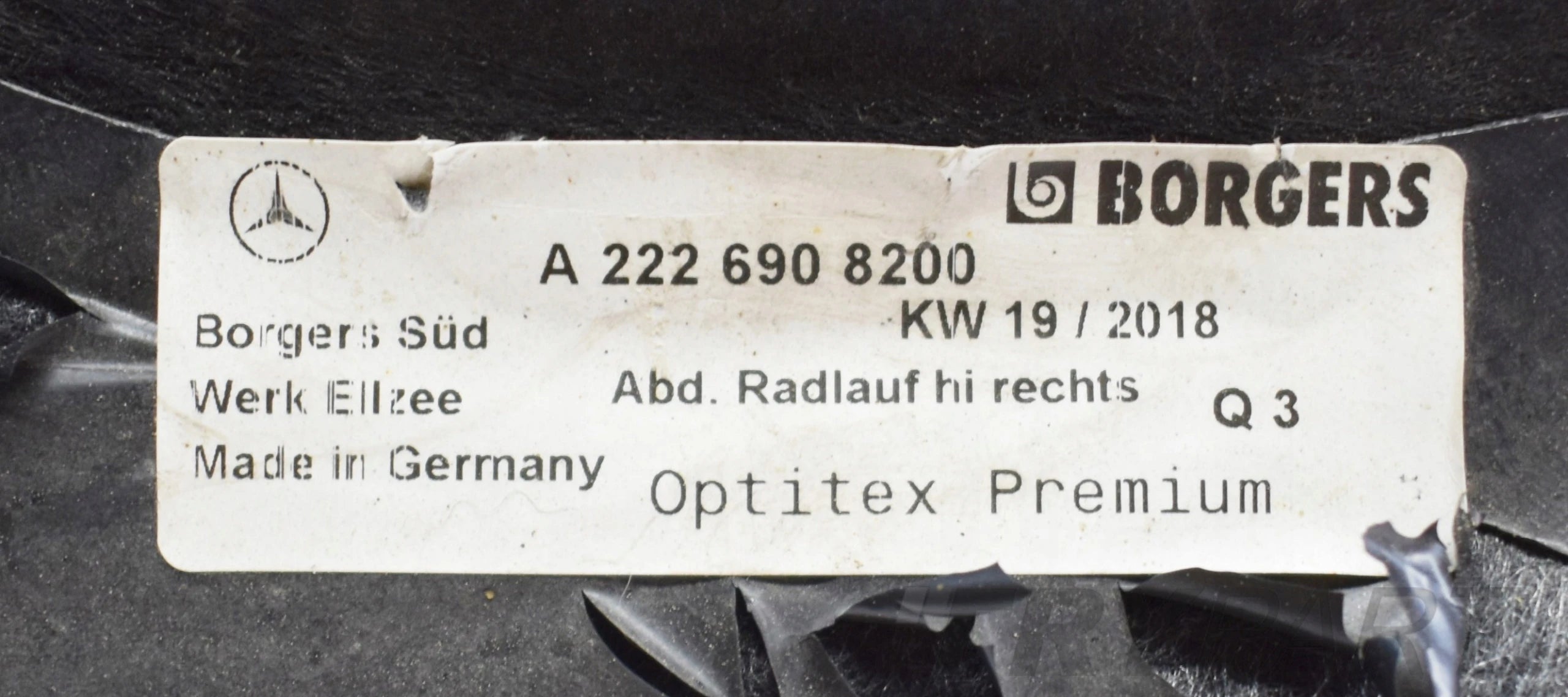 MERCEDES S CLASS W222 RIGHT REAR FENDER ORG