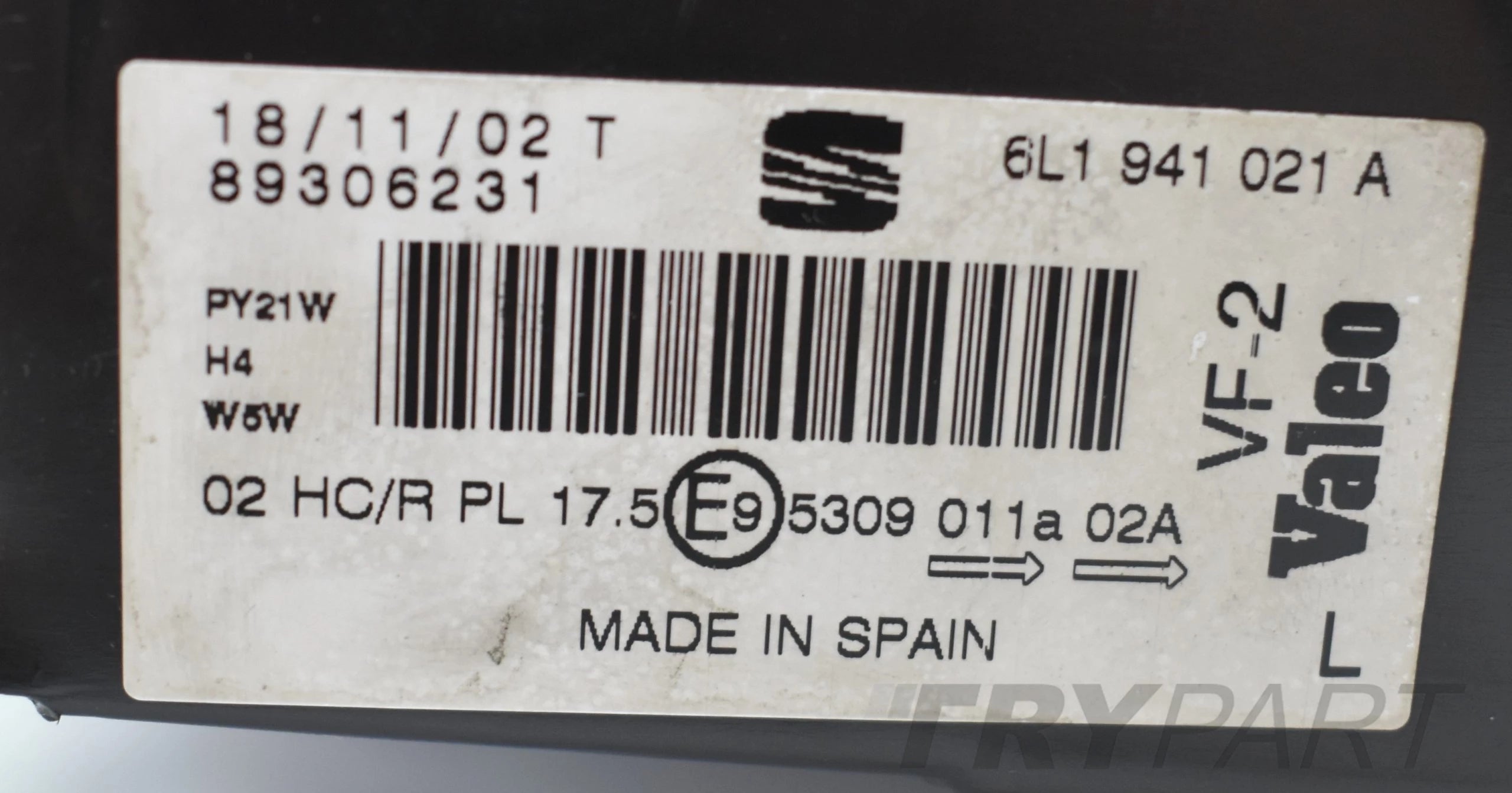 SEAT IBIZA III 6L0 HEADLIGHT LEFT FRONT EU