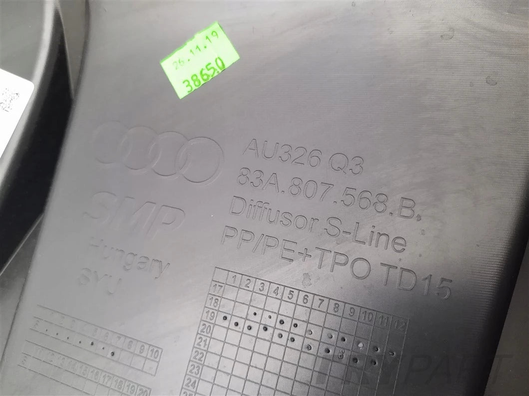 REAR BUMPER DIFFUSER AUDI Q3 83A S LINE AFTER 2018