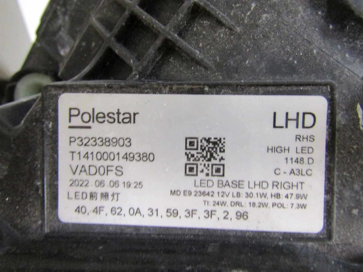 Front headlamp Polestar 2 LED 20- RIGHT RH P32338903