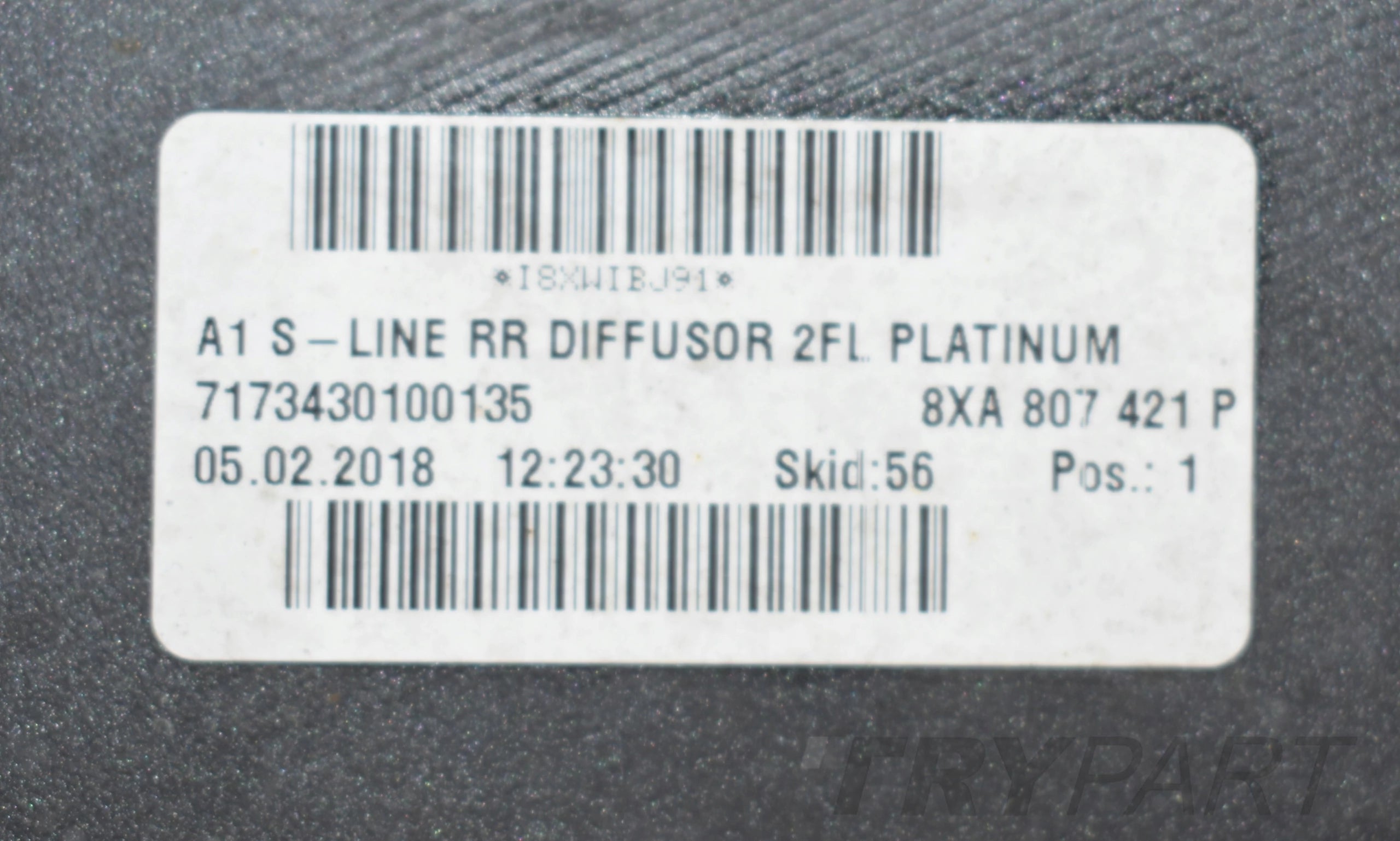 AUDI A1 LIFT 8XA S-LINE BUMPER DIFFUSER SPOILER