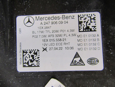 HEADLIGHT MERCEDES B CLASS W247 LED LIFT PERFORMANCE LH LEFT 22- A2479060