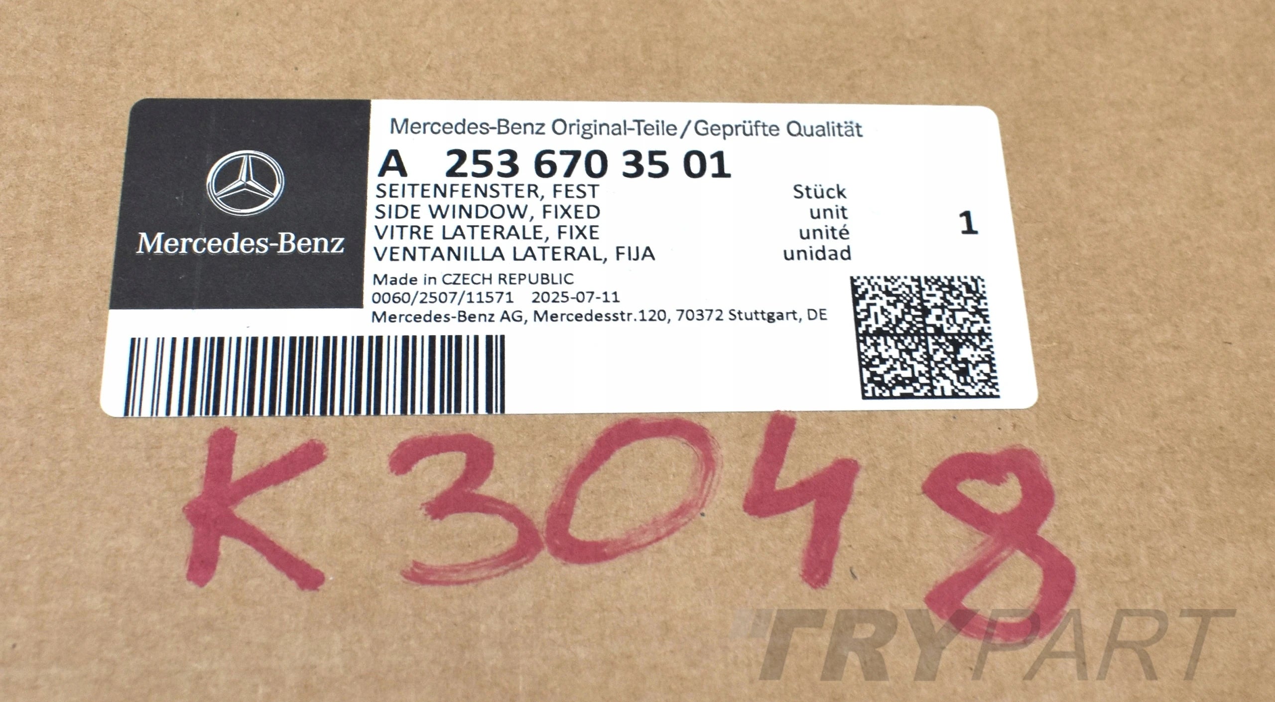 MERCEDES GLC W253 A253 X253 LEFT REAR BODY GLASS ORG NEW A2536703501