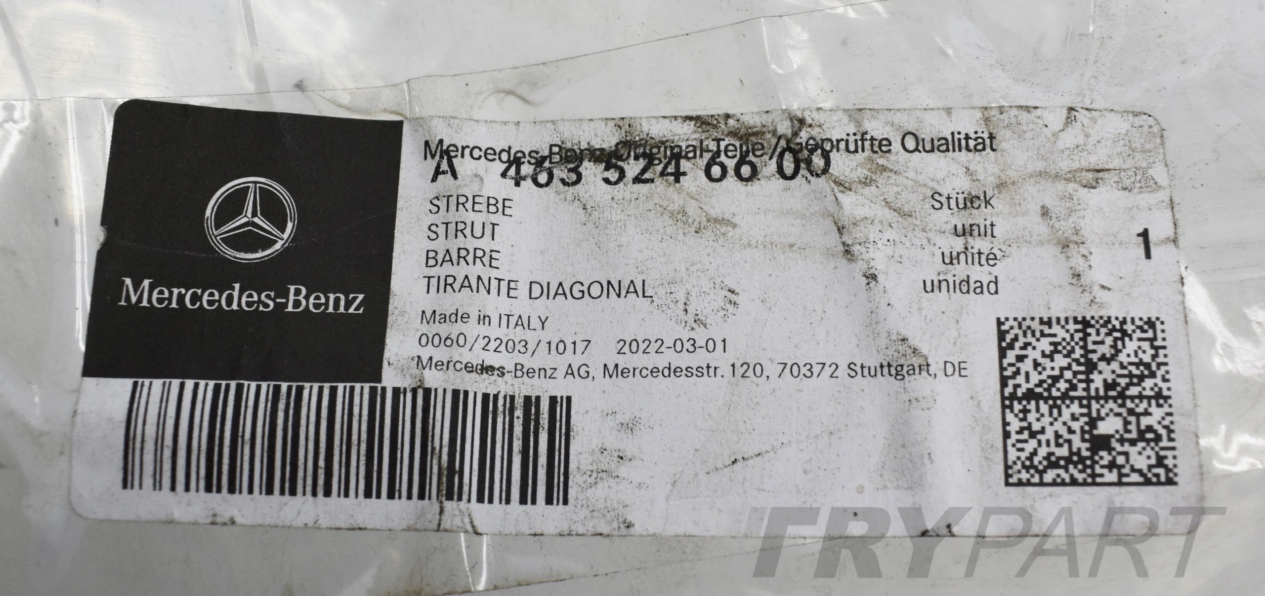 MERCEDES G KLASA W463 STRUT BRACE PIPE A4635246600 ORG
