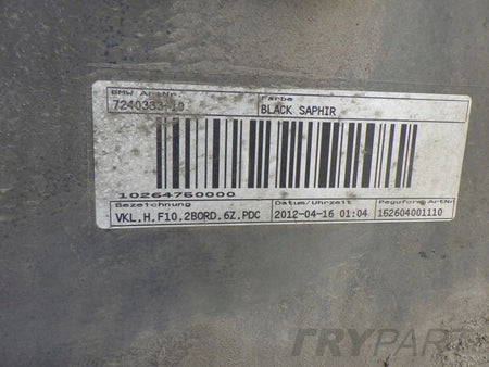 BMW 5 F10 SEDAN 08- Rear Bumper