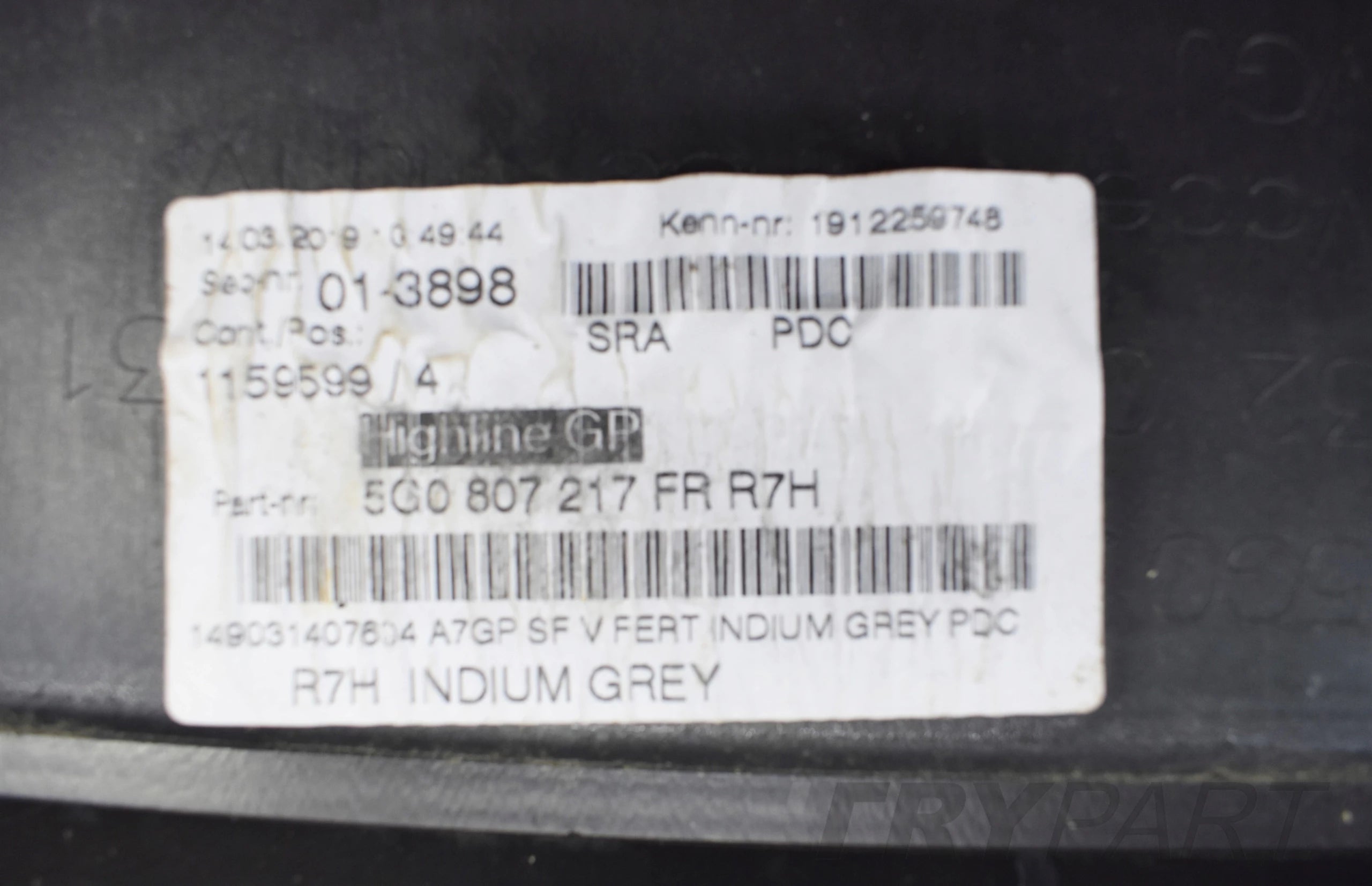 GOLF VII 5G0 LIFT FRONT BUMPER, SUPER CONDITION, ORIGINAL