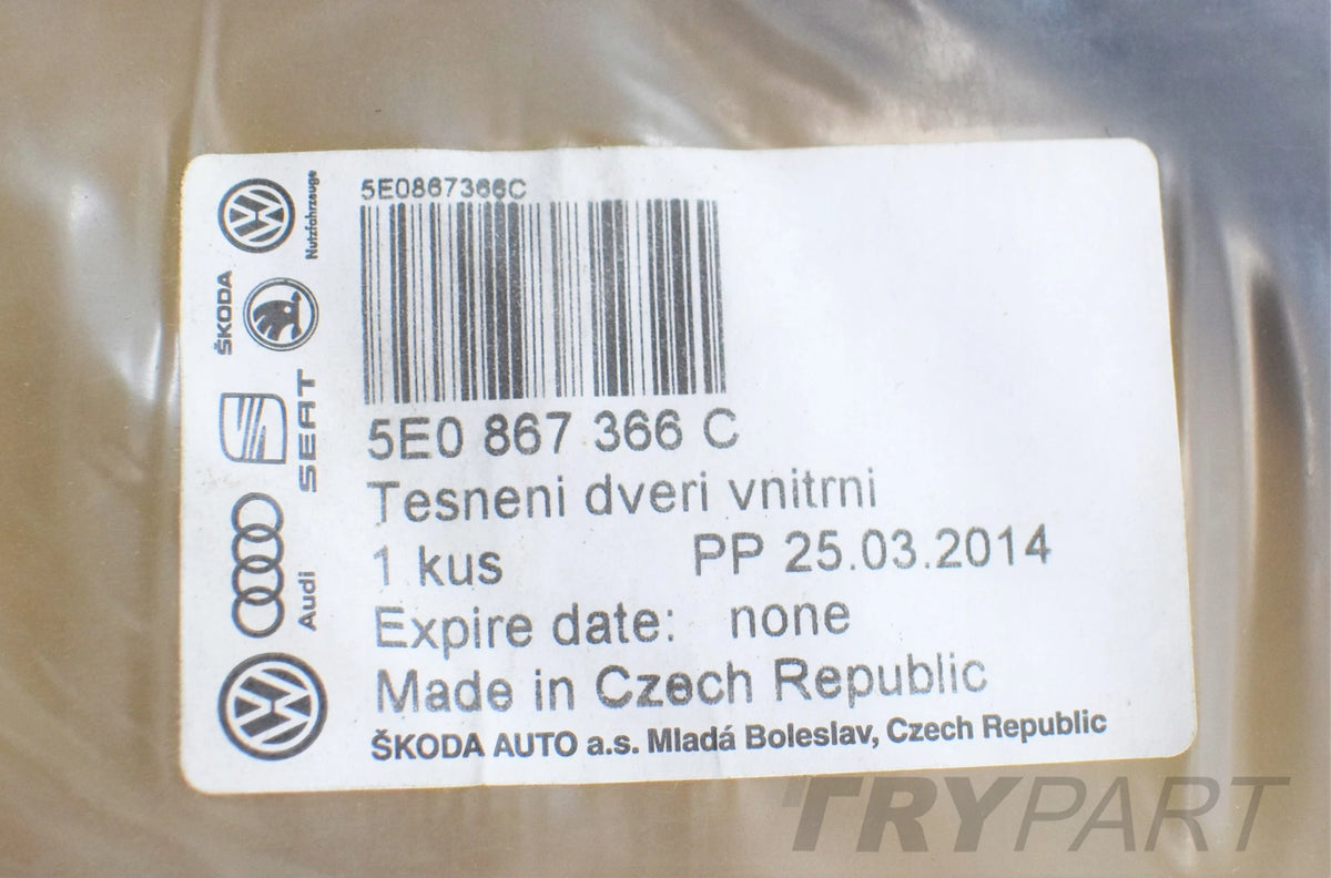 OCTAVIA III 5E0 DOOR SEAL RIGHT FRONT NEW