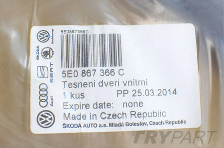 OCTAVIA III 5E0 DOOR SEAL RIGHT FRONT NEW