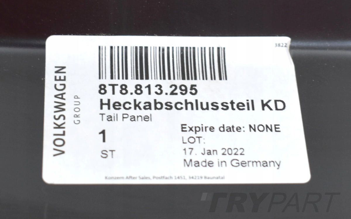 AUDI A5 8T8 REAR TRUNK PANEL NEW ORG 8T8813295