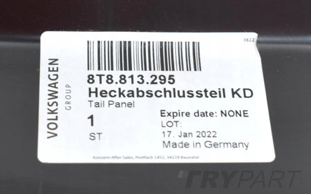 AUDI A5 8T8 REAR TRUNK PANEL NEW ORG 8T8813295
