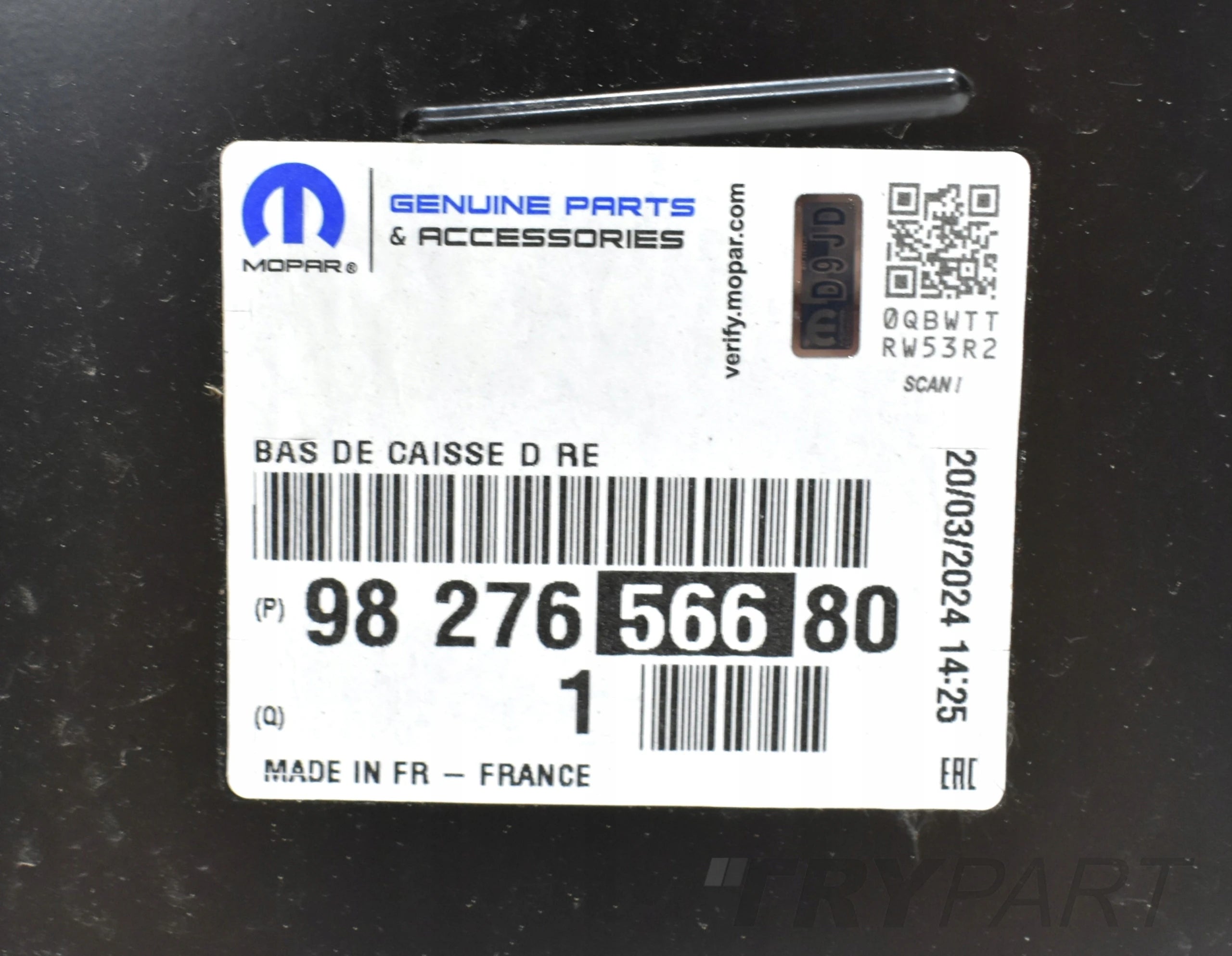 COMBO E RIFTER BERLINGO IV RIGHT SILL PANEL PILLAR ORG NEW